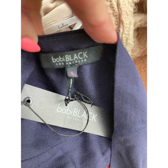 Anthropologie bobi Black Small NWT Navy embroidered boho maxi dress hippie $250 - Picture 6 of 7